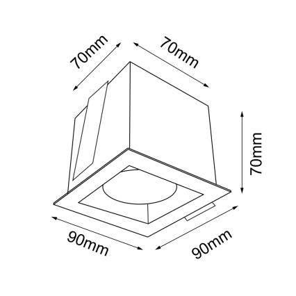Brosline - iebūvējamais griestu gaismeklis 1xGU10/10W/230V melns