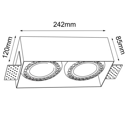 Brosline - Iebūvējamais griestu gaismeklis 2xGU10/18W/230V melns