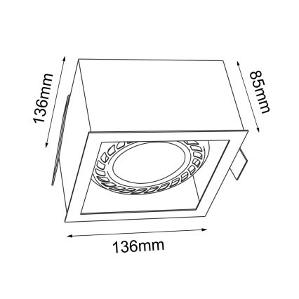 Brosline - Iebūvējams griestu gaismeklis 1xGU10/18W/230V balts