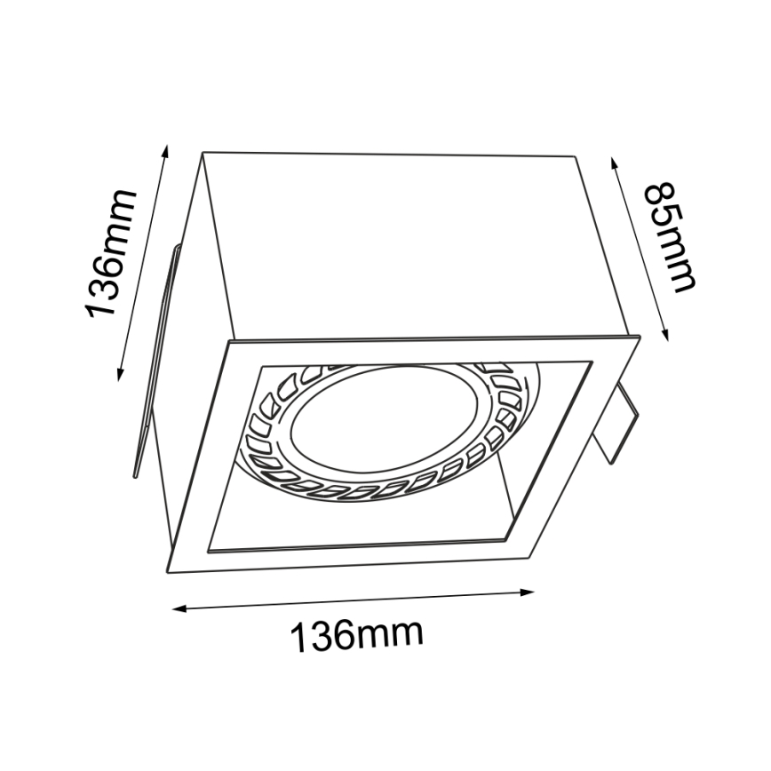 Brosline - Iebūvējams griestu gaismeklis 1xGU10/18W/230V balts