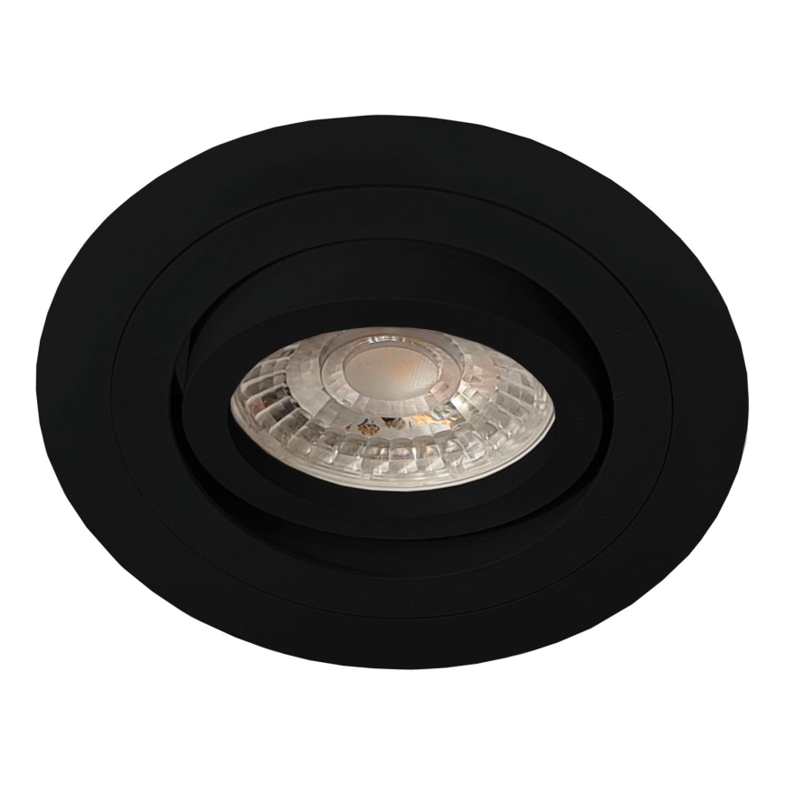 Brosline - Iebūvējamais griestu gaismeklis 1xGU10/10W/230V melns