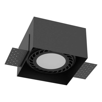 Brosline - Iebūvējamais griestu gaismeklis 1xGU10/18W/230V melns