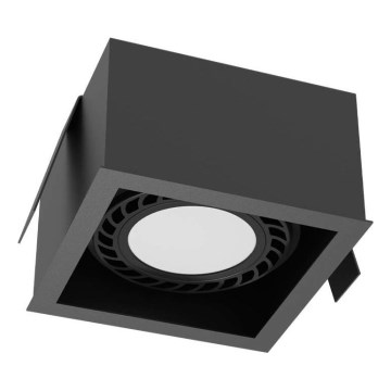 Brosline - Iebūvējamais griestu gaismeklis 1xGU10/18W/230V melns
