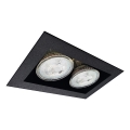 Brosline - Iebūvējamais griestu gaismeklis 2xGU10/10W/230V melns