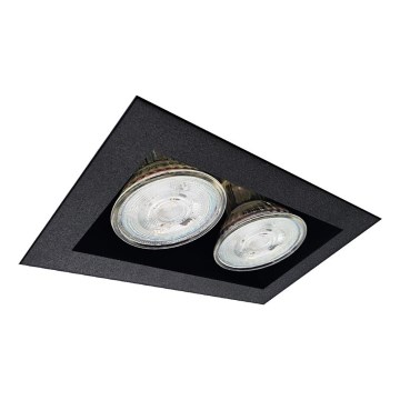 Brosline - Iebūvējamais griestu gaismeklis 2xGU10/10W/230V melns