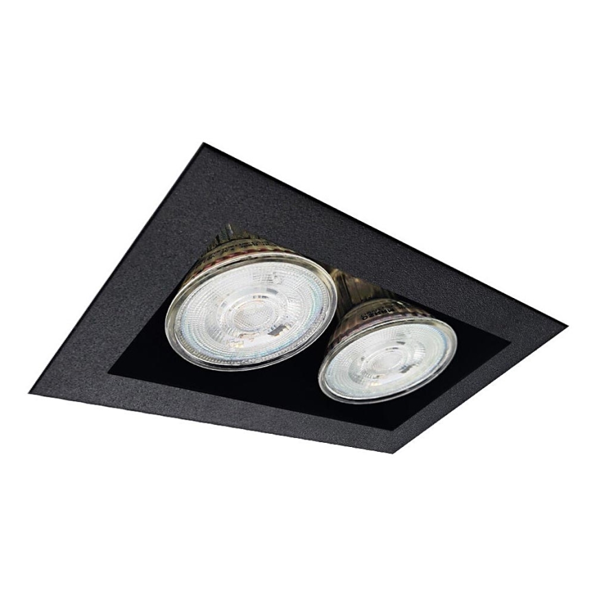 Brosline - Iebūvējamais griestu gaismeklis 2xGU10/10W/230V melns