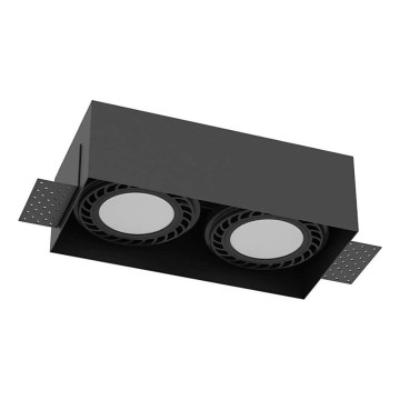 Brosline - Iebūvējamais griestu gaismeklis 2xGU10/18W/230V melns