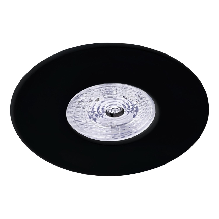 Brosline - Iebūvējams griestu gaismeklis 1xGU10/10W/230V melns