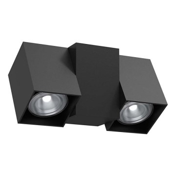 Brosline - Sienas punktveida gaismeklis 1xGU10/10W/230V melns