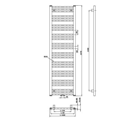 Bruckner - Vannas istabas radiators ALBRECHT 765W/230V 60x157 cm balta