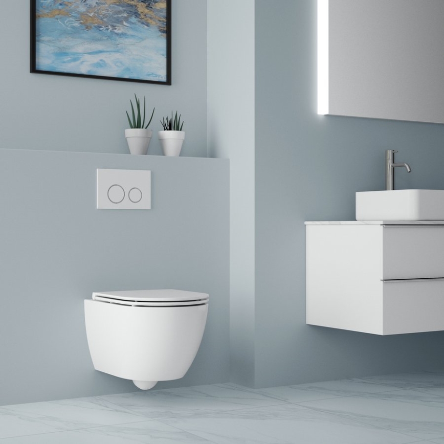 Bruckner - Vortex Rimless piekarams WC FULDA keramika/balts