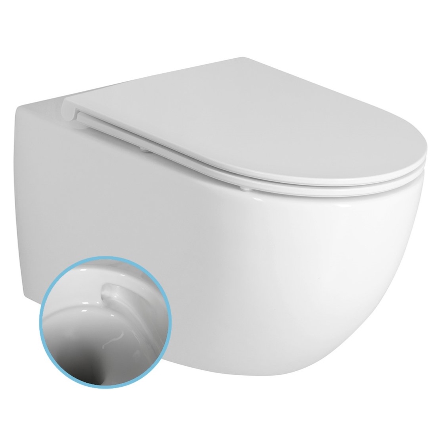 Bruckner - Vortex Rimless piekarams WC FULDA keramika/balts