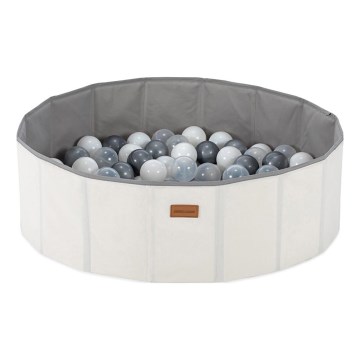 Bumbiņu baiseins bērniem d. 80 cm balta/pelēka