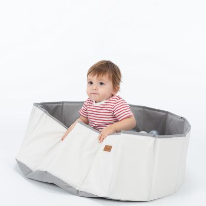 Bumbiņu baiseins bērniem d. 80 cm balta/pelēka