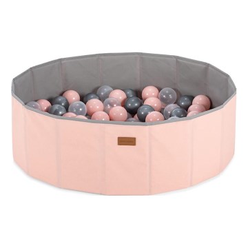 Bumbiņu baiseins bērniem d. 80 cm rozā/pelēka