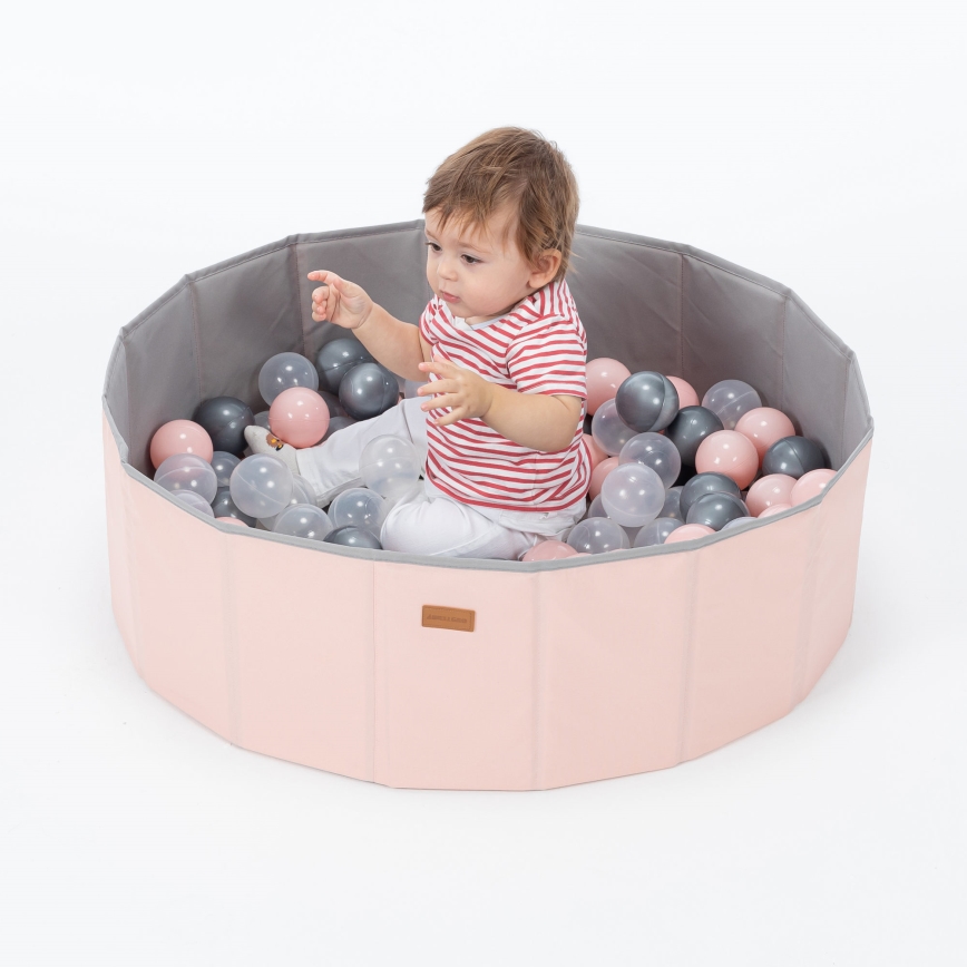 Bumbiņu baiseins bērniem d. 80 cm rozā/pelēka