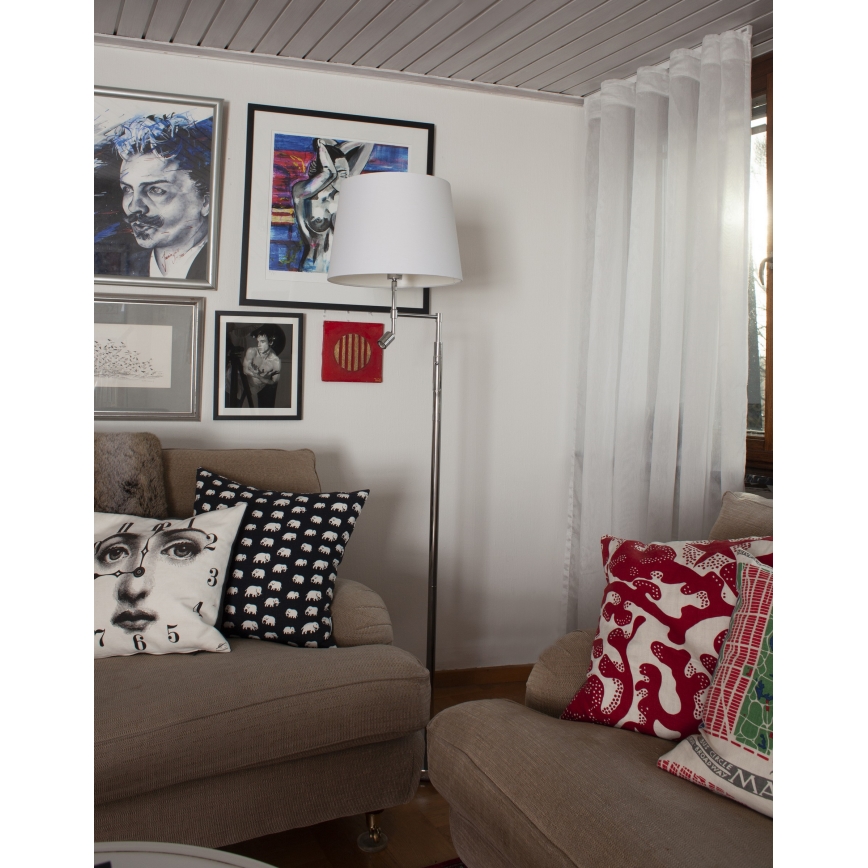 ByRydens - LED Grīdas stāvlampa ORLANDO 1xE27/5W/230V + LED/3W balta/spīdīgi hromēts d. 36 cm