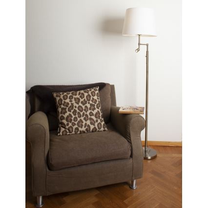 ByRydens - LED Grīdas stāvlampa ORLANDO 1xE27/5W/230V + LED/3W balta/bronza d. 36 cm