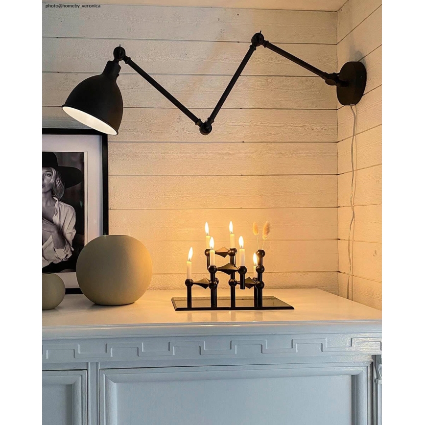 ByRydens - Aptumšojama sienas lampa BAZĀRS 1xE27/5W/230V melna
