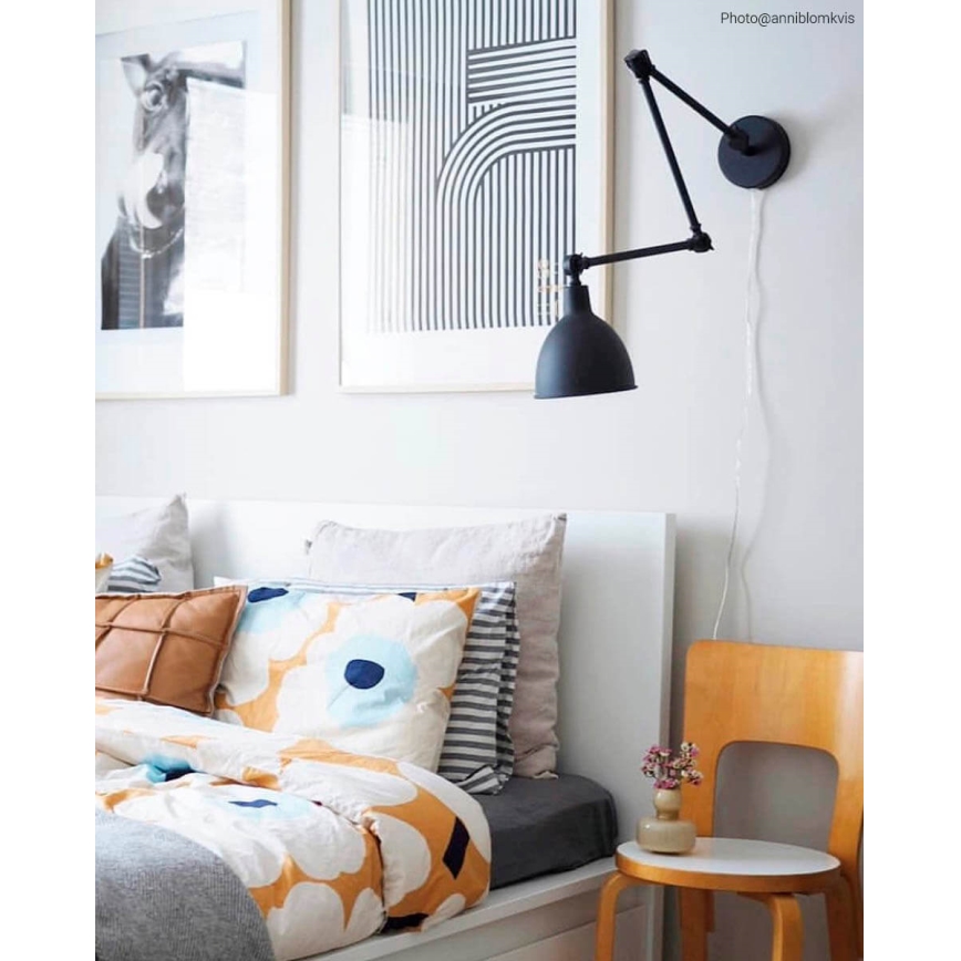 ByRydens - Aptumšojama sienas lampa BAZĀRS 1xE27/5W/230V melna