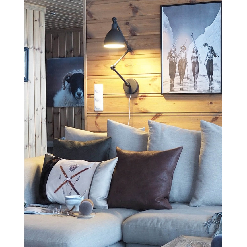 ByRydens - Aptumšojama sienas lampa BAZĀRS 1xE27/5W/230V melna