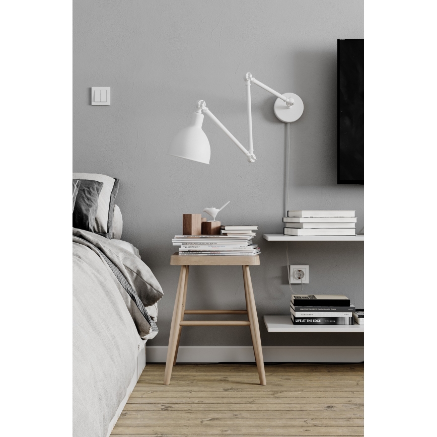 ByRydens - Aptumšojama sienas lampa BAZĀRS 1xE27/5W/230V balta