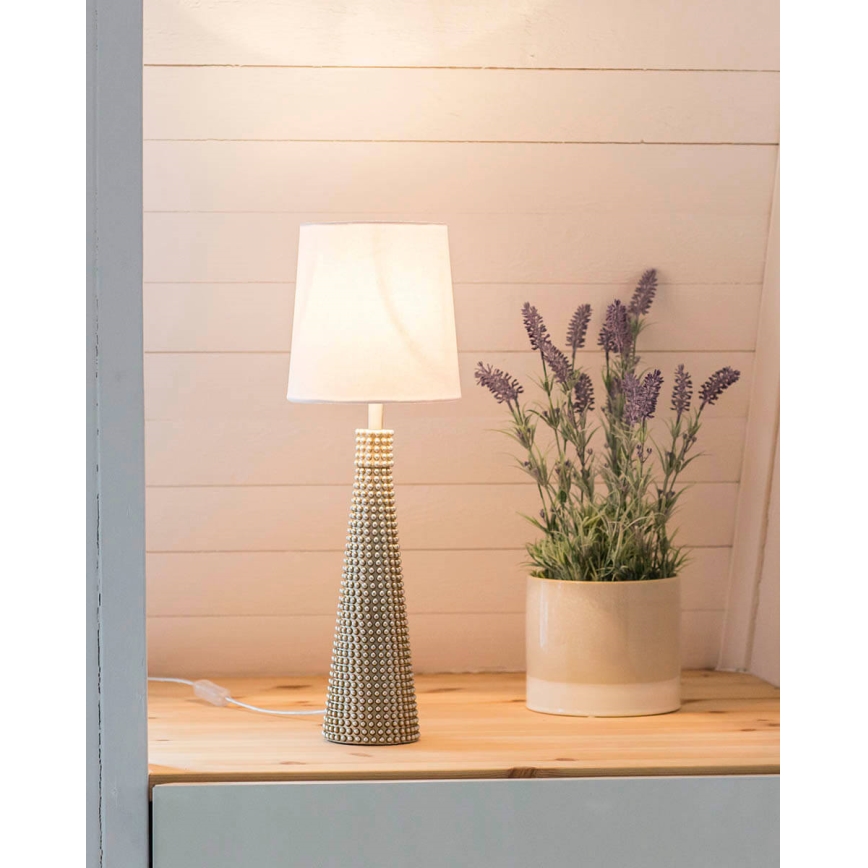 ByRydens - Galda lampa LOFTY 1xE27/5W/230V balta/sudraba