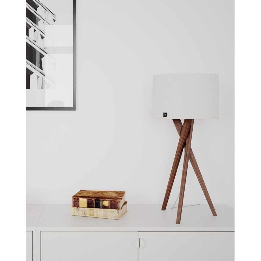 ByRydens - Galda lampa VEGA 1xE27/8W/230V balta/valrieksts