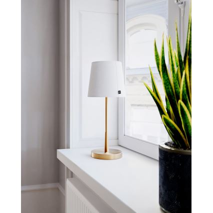 ByRydens - Galda lampa LUMI 1xE27/8W/230V balta/zelta 48,5 cm