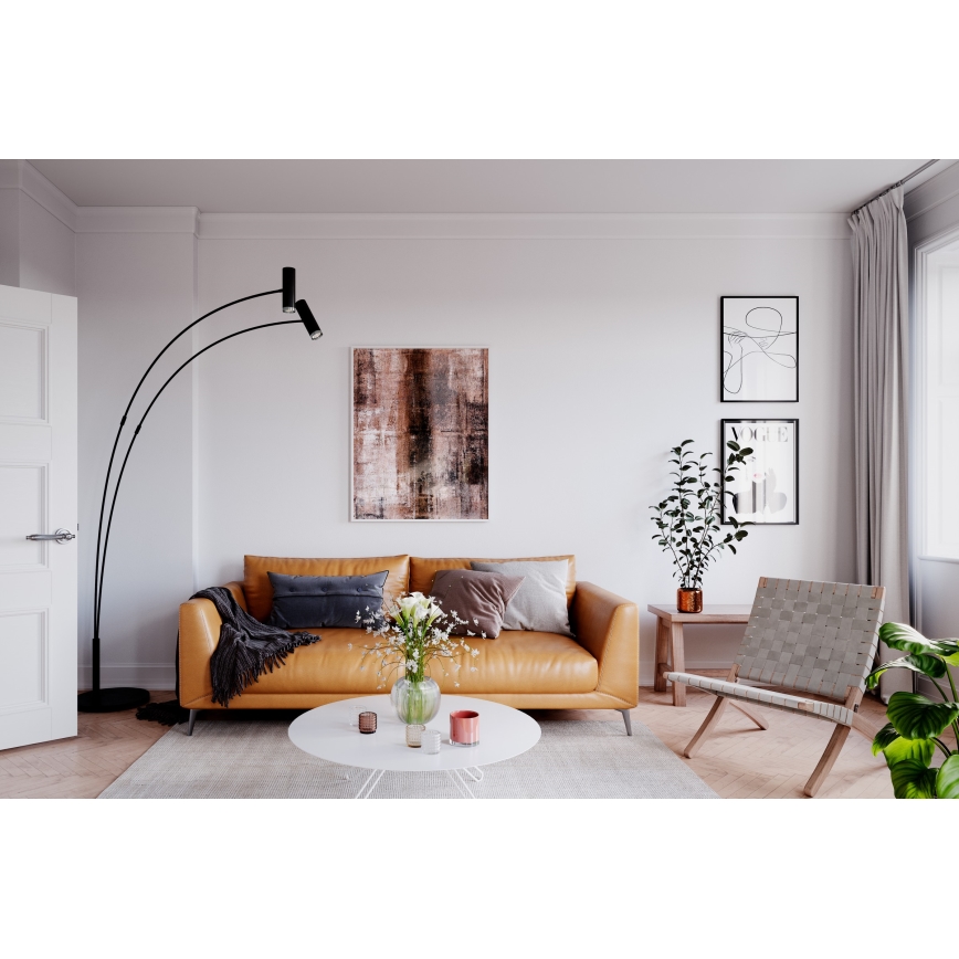 ByRydens - Grīdas stāvlampa PULS 2xGU10/5W/230V melna