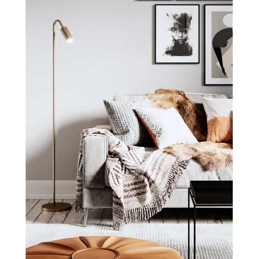 ByRydens - Grīdas lampa CURVE 1xGU10/7W/230V zeltaina