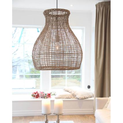 ByRydens - Lustra ar auklu SEAGRASS 1xE27/8W/230V bēša d. 49 cm