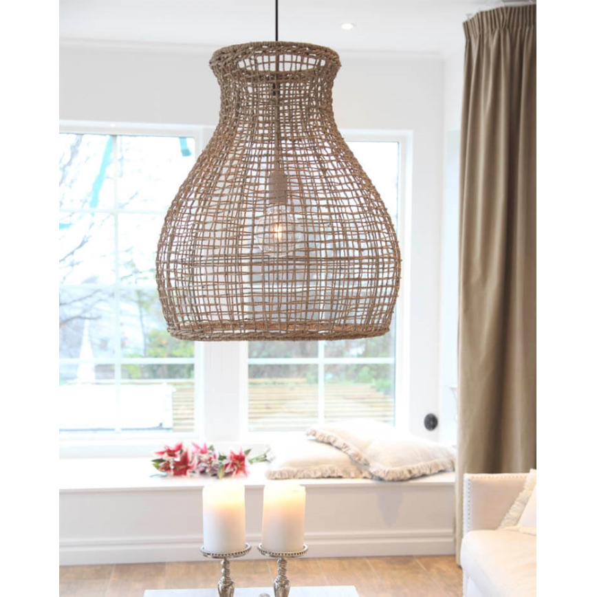 ByRydens - Lustra ar auklu SEAGRASS 1xE27/8W/230V bēša d. 49 cm