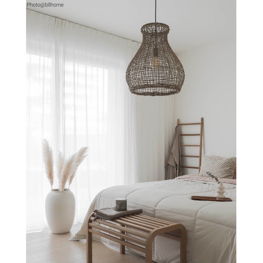 ByRydens - Lustra ar auklu SEAGRASS 1xE27/8W/230V bēša d. 49 cm