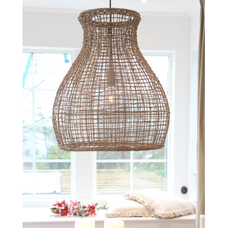 ByRydens - Lustra ar auklu SEAGRASS 1xE27/8W/230V bēša d. 49 cm