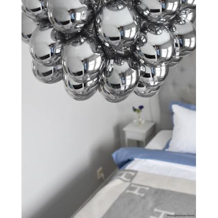 ByRydens - Lustra ar auklu GROSS 8xG9/4W/230V dūmakains/melna d. 50 cm
