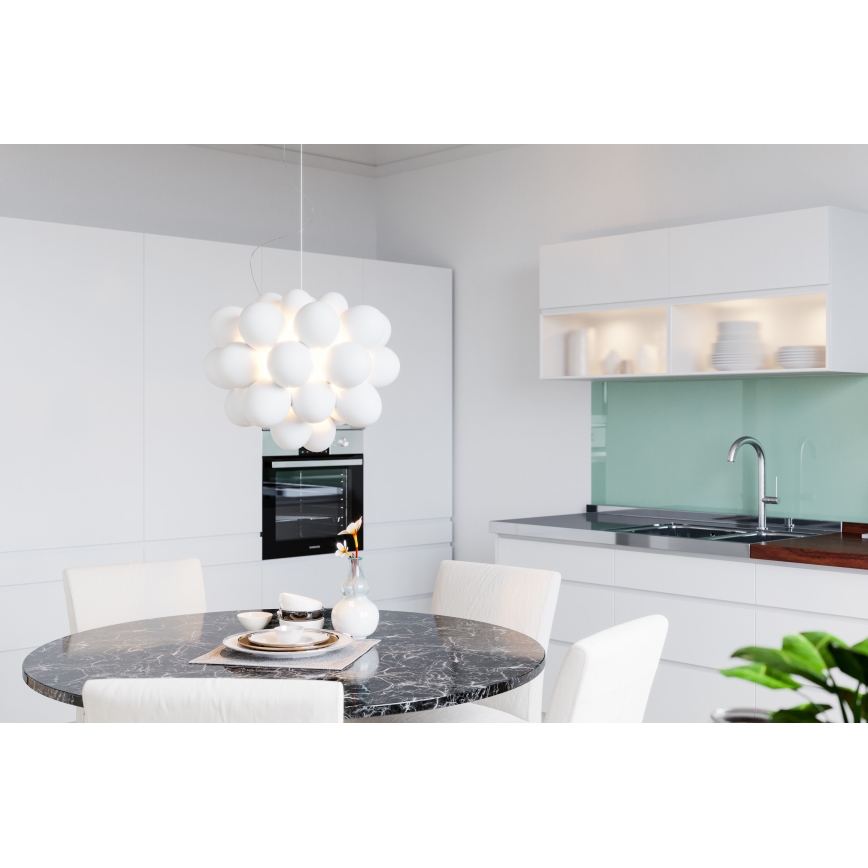 ByRydens - Lustra ar auklu GROSS 8xG9/4W/230V balta d. 50 cm