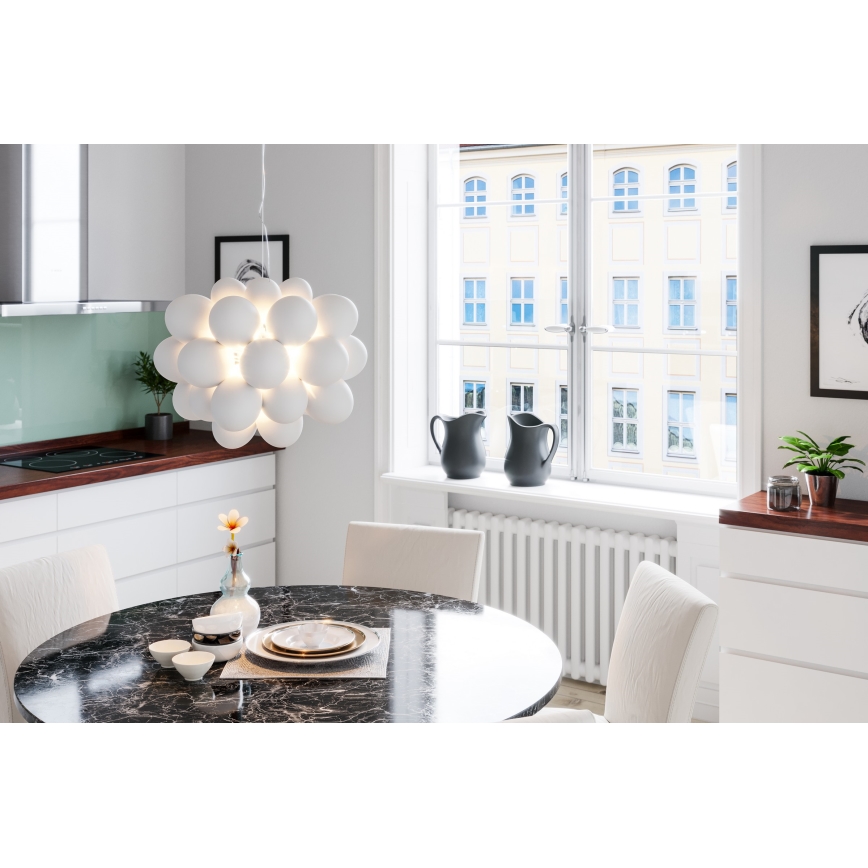 ByRydens - Lustra ar auklu GROSS 8xG9/4W/230V balta d. 50 cm