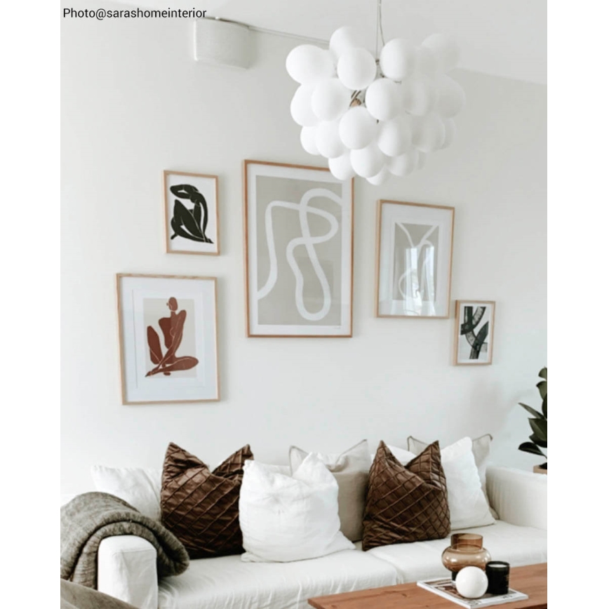 ByRydens - Lustra ar auklu GROSS 8xG9/4W/230V balta d. 50 cm
