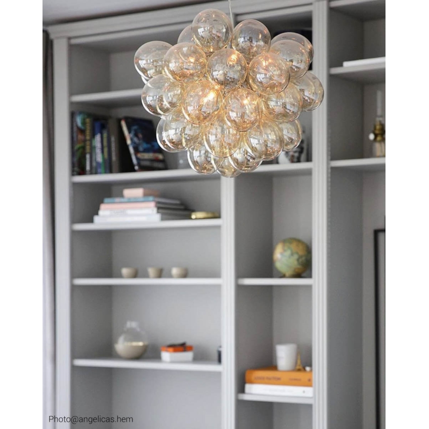 ByRydens - Lustra ar auklu GROSS 8xG9/4W/230V dūmakains/brūna d. 50 cm