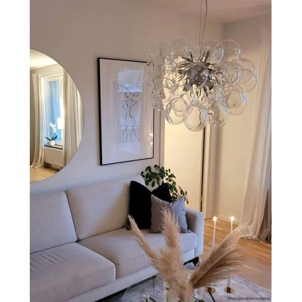 ByRydens - Lustra ar auklu GROSS 8xG9/4W/230V caurspīdīga d. 50 cm