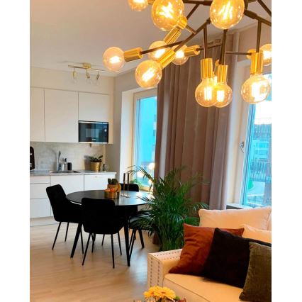 ByRydens - Lustra ar auklu HEROES 24xE27/5W/230V melna d. 80 cm