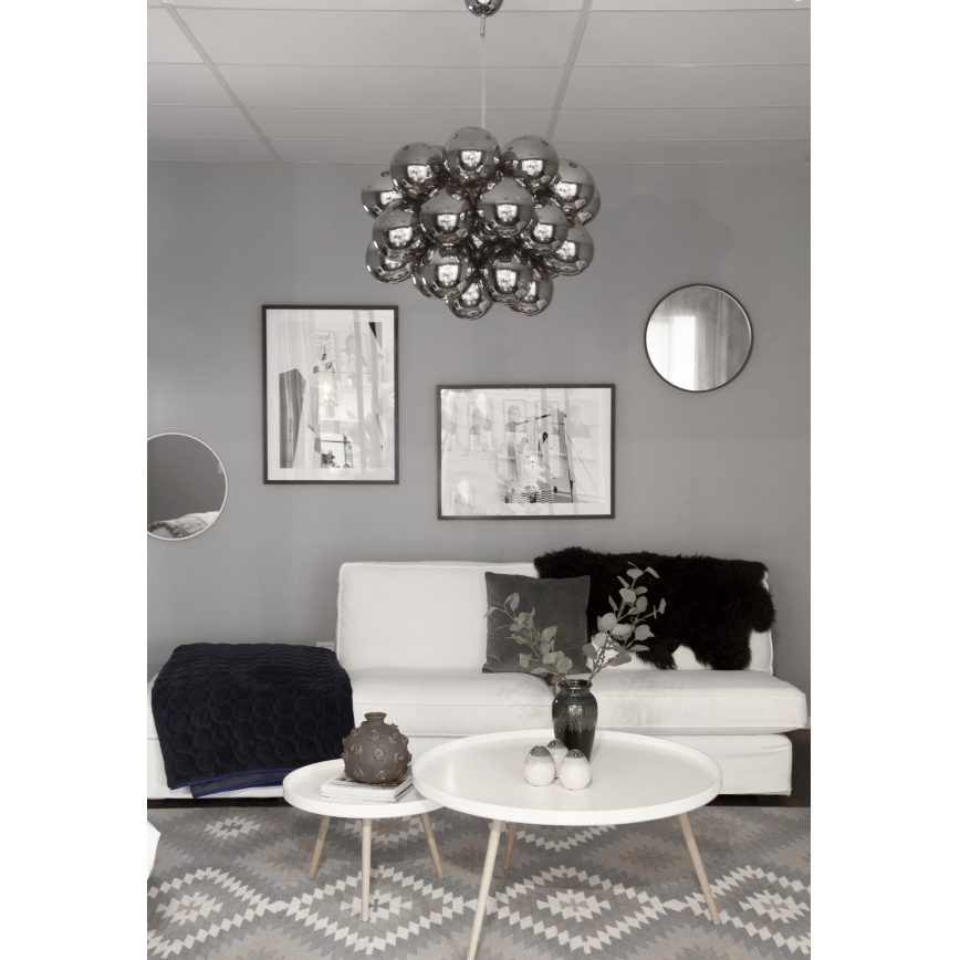 ByRydens - Lustra ar auklu GROSS GRANDE 8xG9/4W/230V dūmakains/melna d. 62 cm
