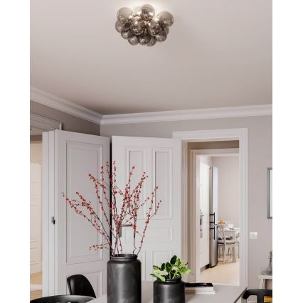 ByRydens - Griestu lampa GRANDE 3xG9/4W/230V dūmakains/melna d. 30 cm