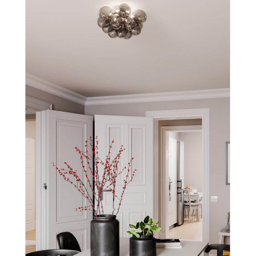 ByRydens - Griestu lampa GRANDE 3xG9/4W/230V dūmakains/melna d. 30 cm
