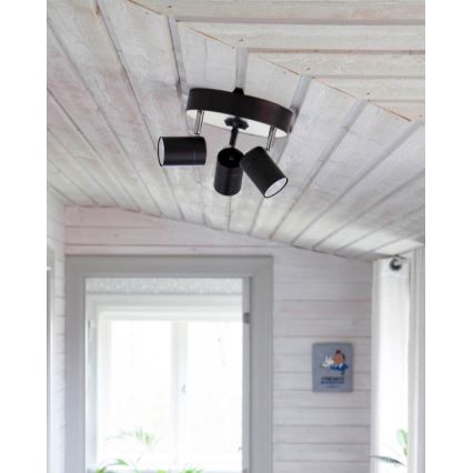 ByRydens - Starmetis CORRECT 3xGU10/7W/230V melna d. 20 cm