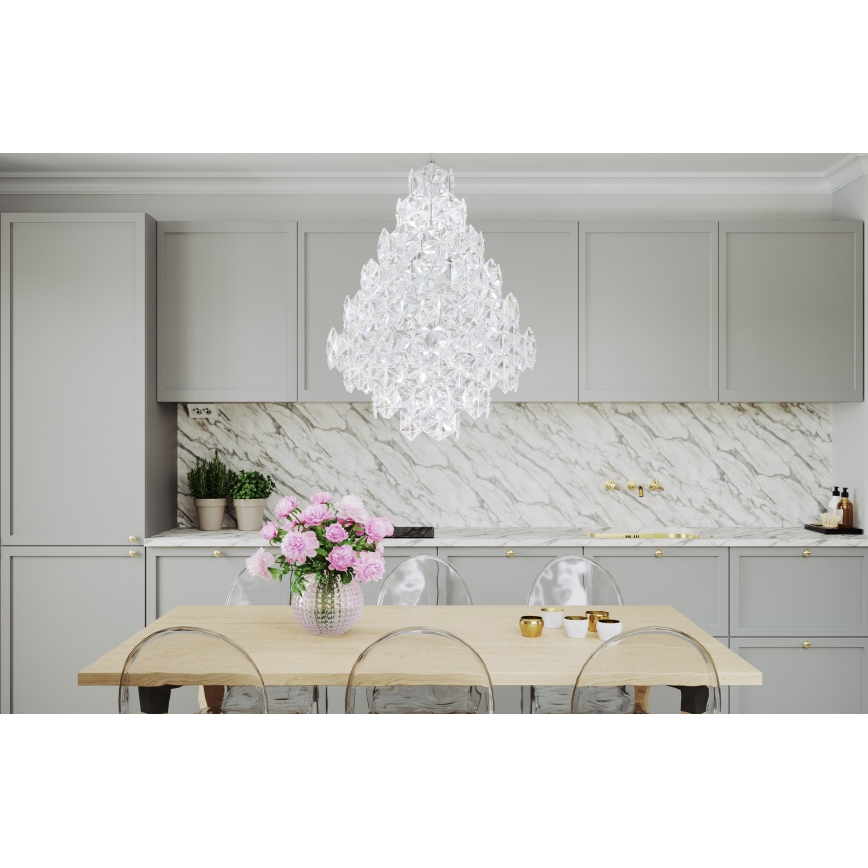 ByRydens - Lustra ar ķēdi MONARQUE GRANDE 11xE14/5W/230V caurspīdīga d. 58 cm