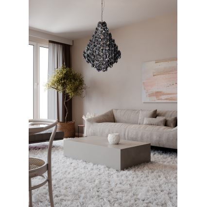 ByRydens - Lustra ar ķēdi MONARQUE GRANDE 11xE14/5W/230V melna d. 58 cm