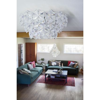 ByRydens - Griestu lampa MONARQUE 3xE27/5W/230V caurspīdīga d. 51 cm