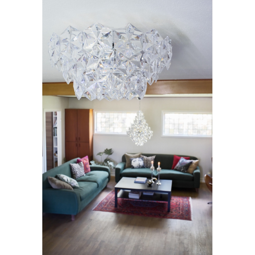 ByRydens - Griestu lampa MONARQUE 3xE27/5W/230V caurspīdīga d. 51 cm